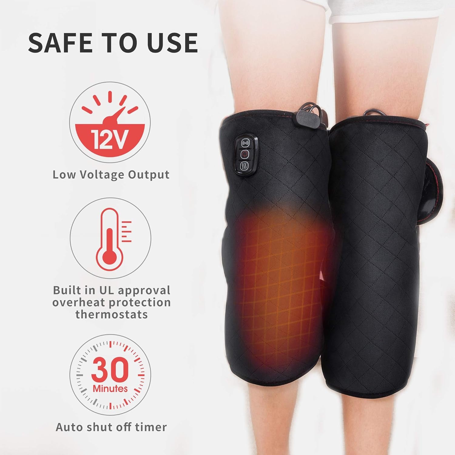 Heated Knee Massager, Knee Brace Wrap with Massage,Vibration,Heating Pad for Knee, Leg Massager, Heated Knee Pad for Stress Relief, Birthday Gifts for Her Him,Gifts for Men/Women