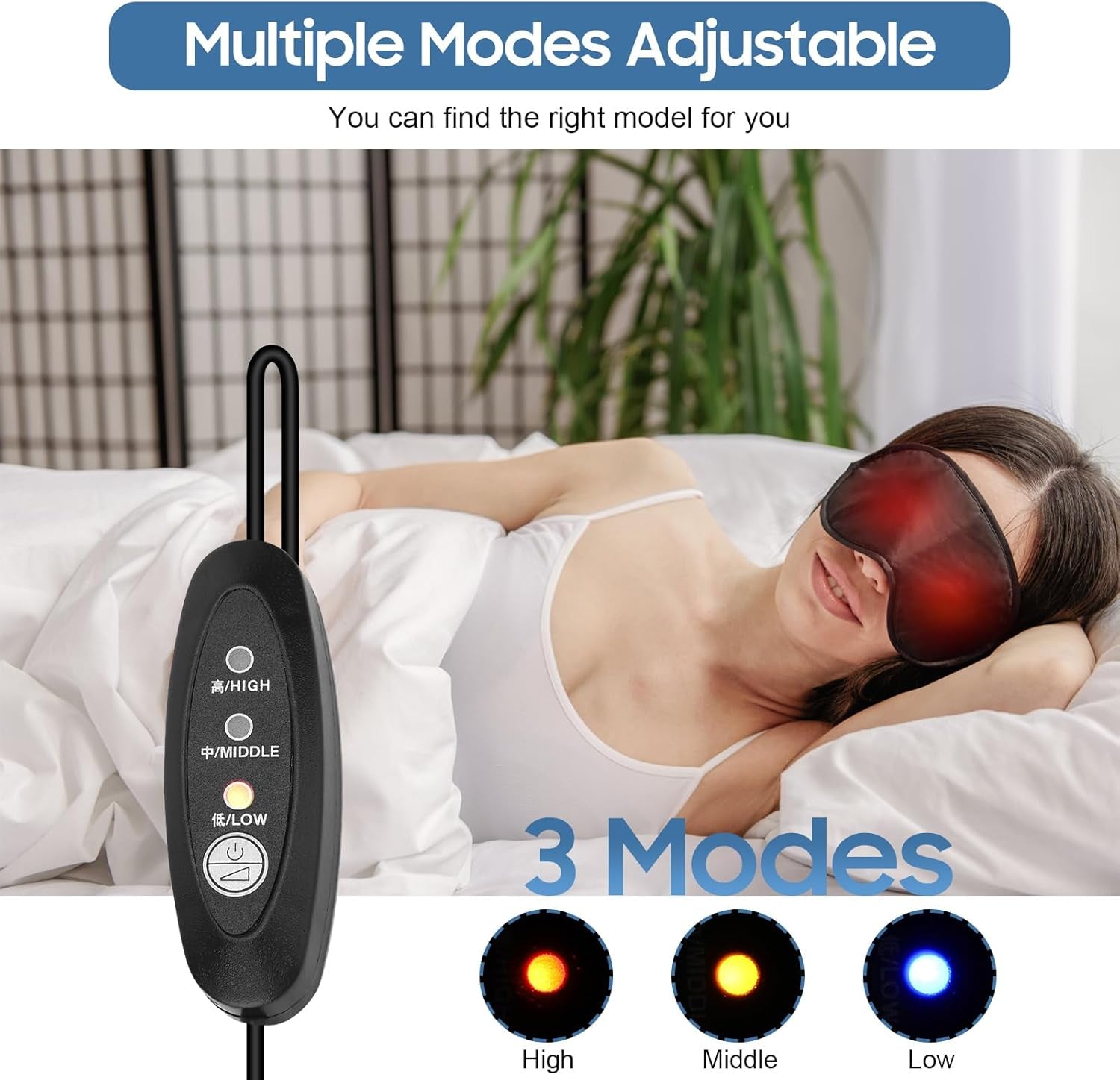 Heated Eye Mask Warming Night Massage Mask Electric USB Heated Hot Pads for Blepharitis Dry Stress Puffy Eyes